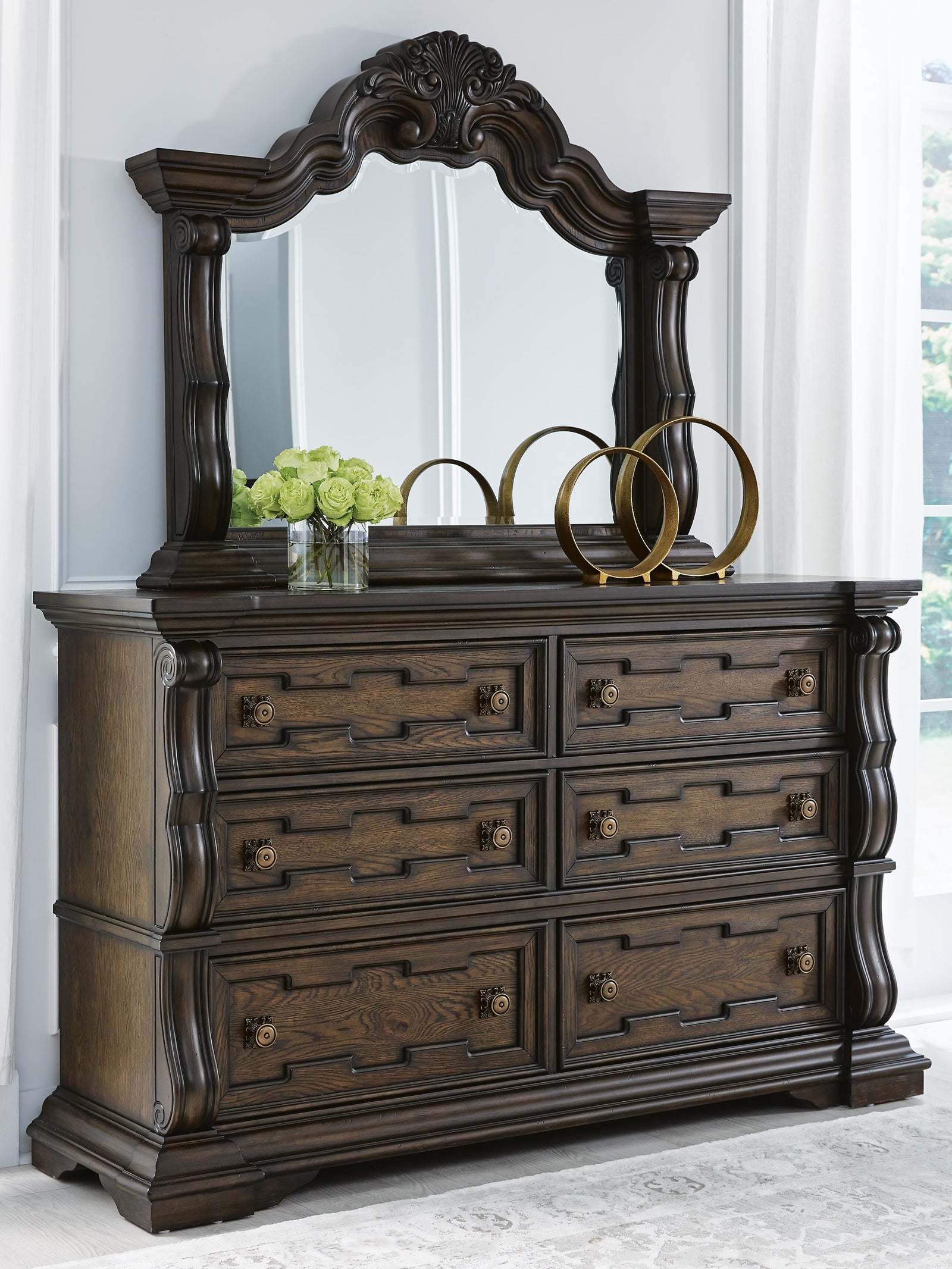 Maylee Dresser and Mirror - Dark Brown (B947-SI) - Image 2