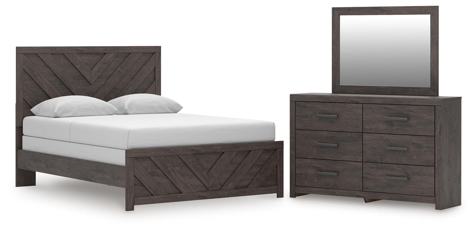 Prendonea Panel Bed, Dresser and Mirror (B3789-SI)