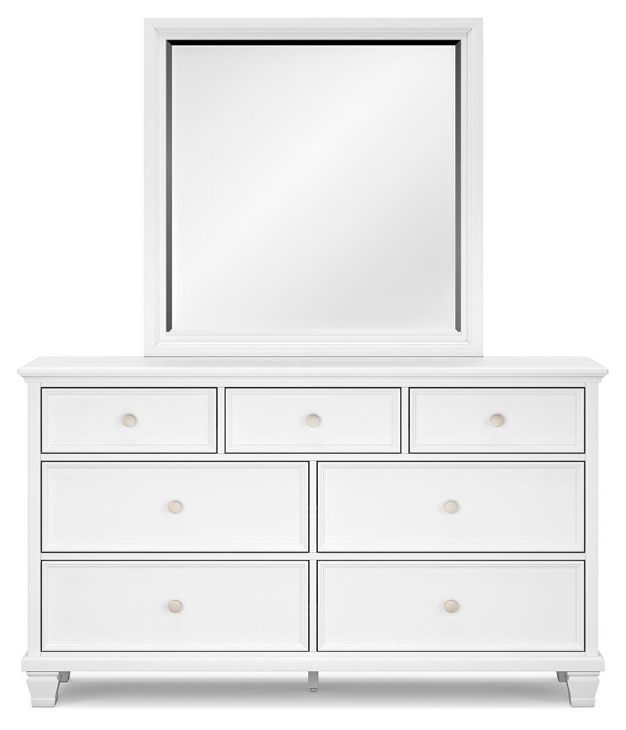 Fortman Panel Bed, Dresser, Mirror and Nightstand - White (B680-SI) - Image 3