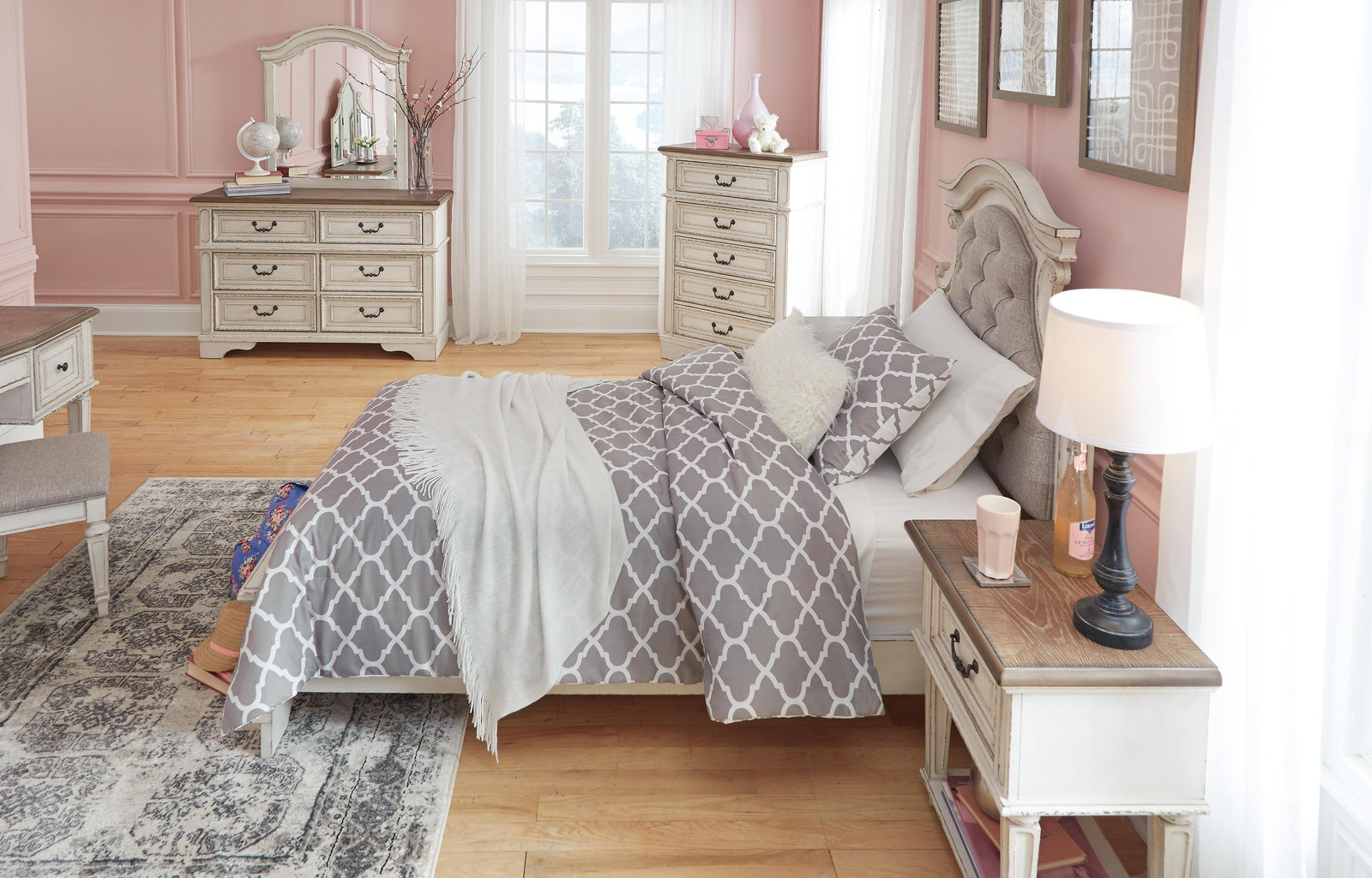 Realyn Upholstered Panel Headboard (Youth) - Chipped White (B743-SI) - Image 9