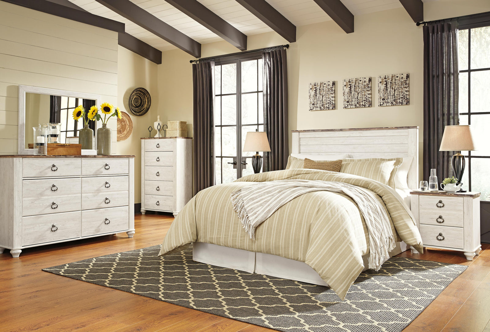 Willowton Panel Headboard - Whitewash (B267-SI) - Image 10