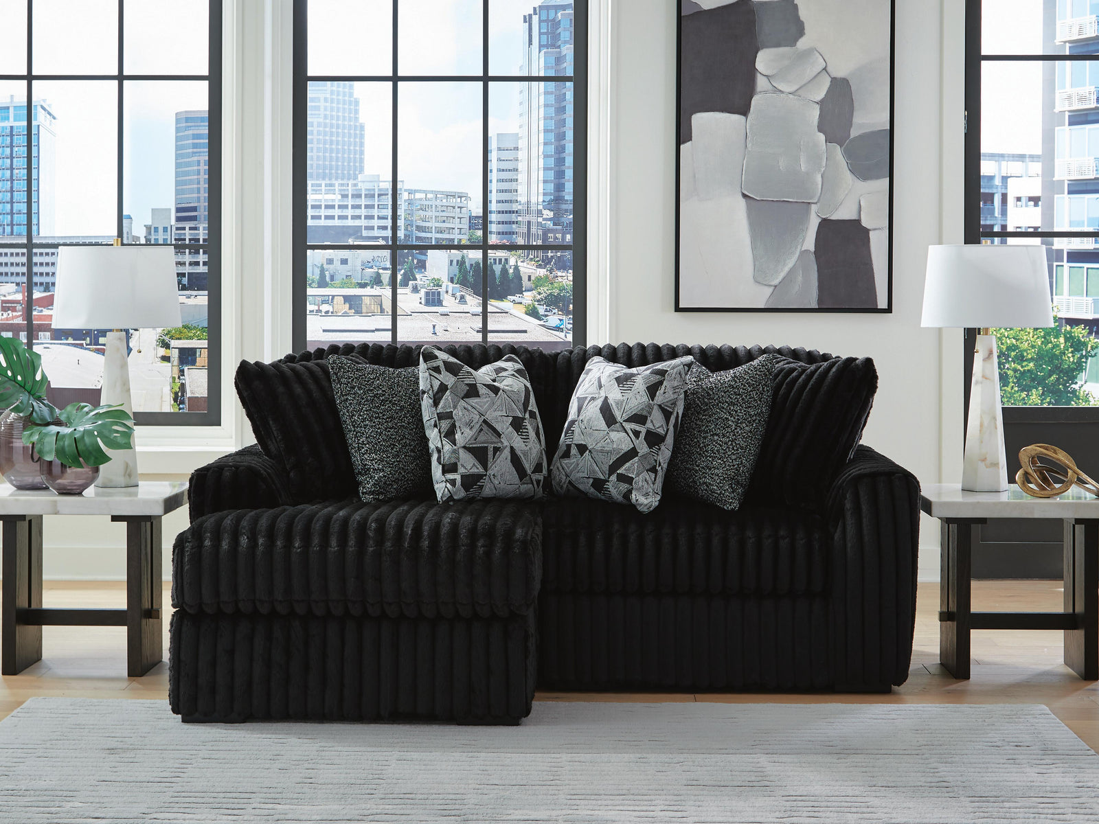 Midnight-Madness 2-Piece Sectional with Chaise (98103-SI) - Image 2