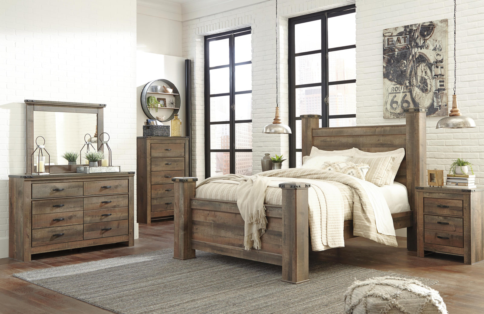 Trinell Poster Bed - Brown (B446-SI) - Image 5