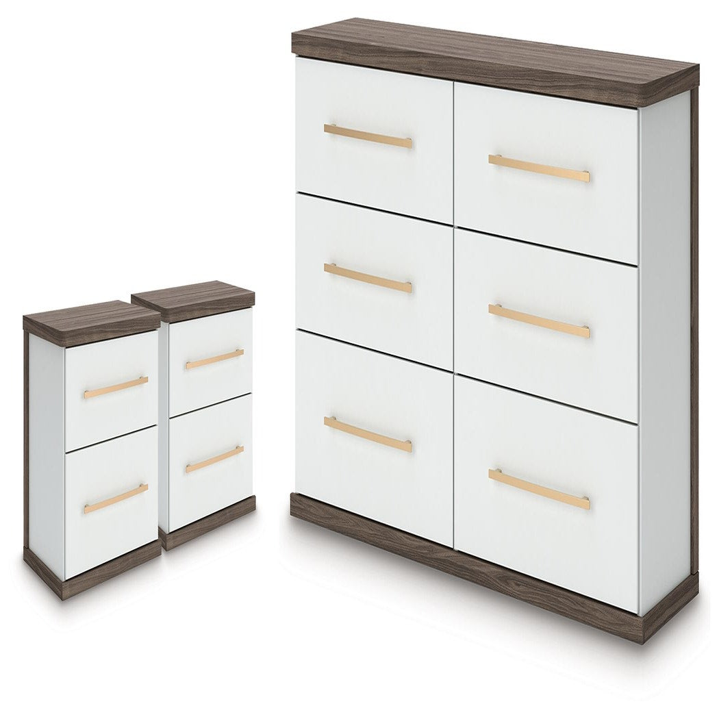 Kendanport Dresser and 2 Nightstands (PCB1108-SI)