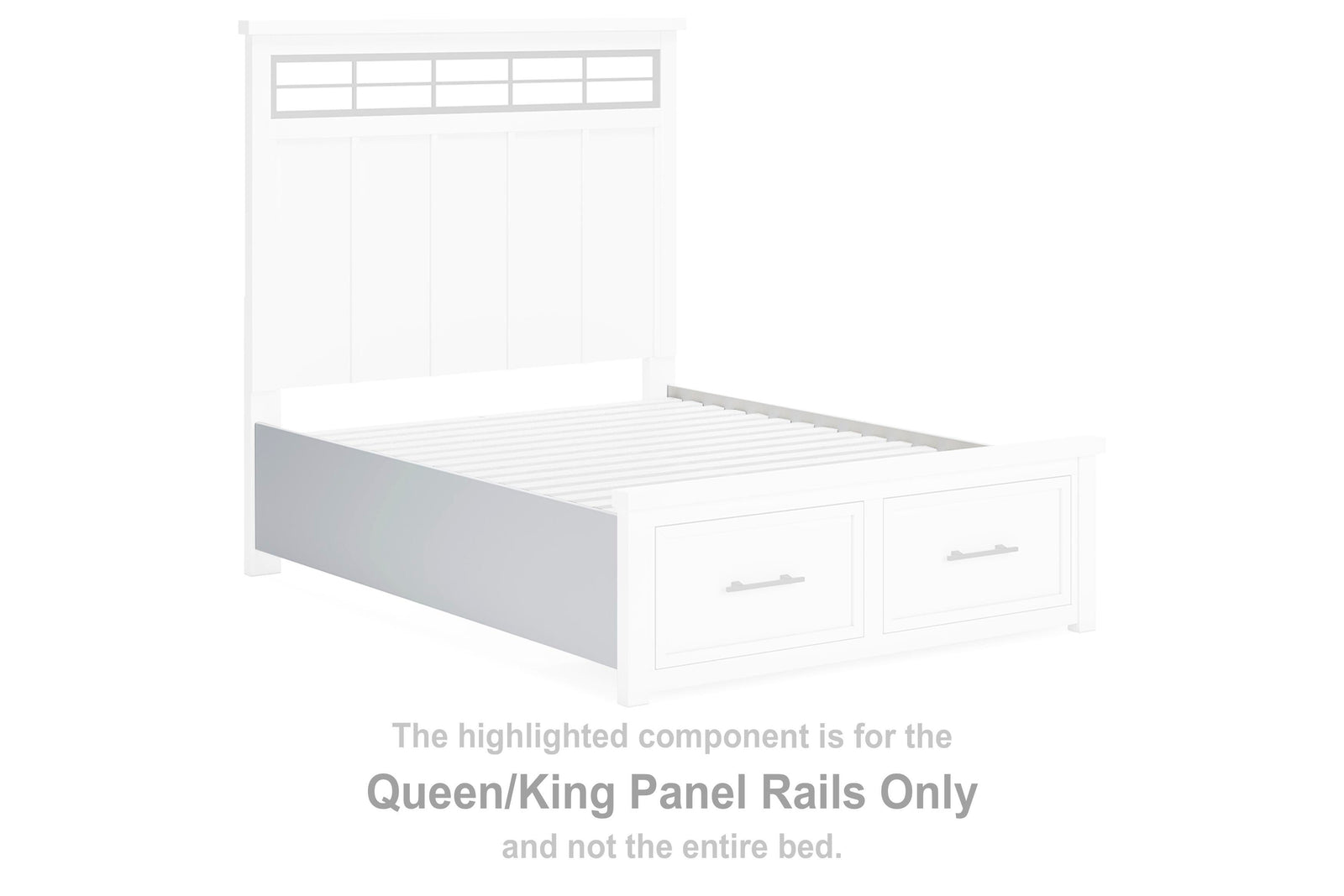 Ashbryn Panel Rails - White/Natural (B844-SI) - Image 2