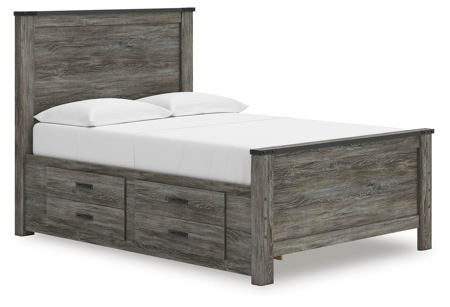 Frandern Panel Bed with Storage (Youth) - Black/Gray (B4480-SI)
