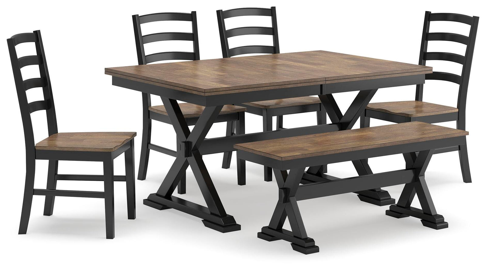 Wildenauer Dining Table, 4 Chairs and Bench (D634-SI) - Image 2