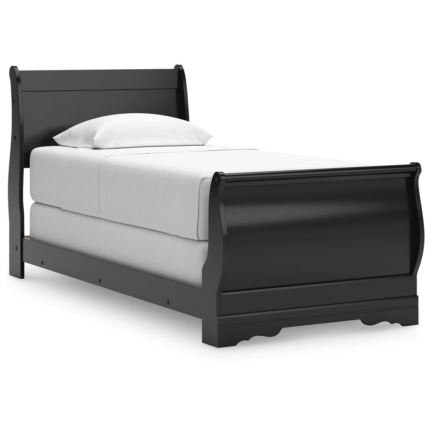 Huey Vineyard Sleigh Bed (Youth) - Black (B128-SI)