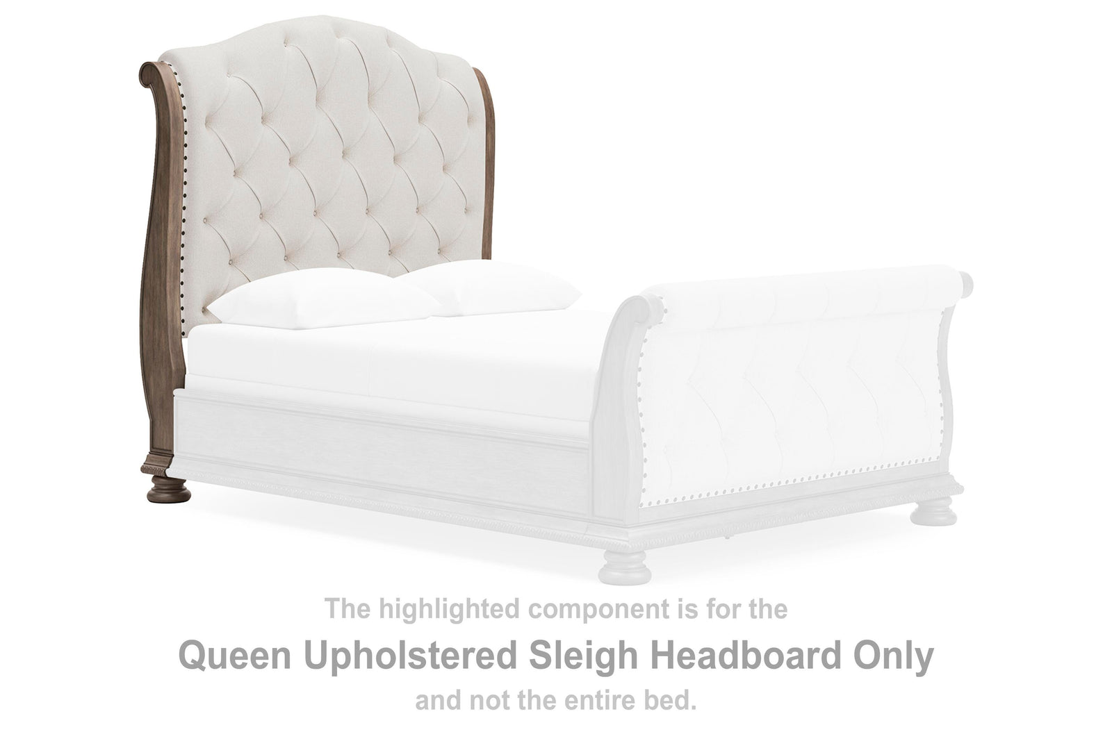 Ardenfield Upholstered Sleigh Headboard - Light Brown (B944-SI)