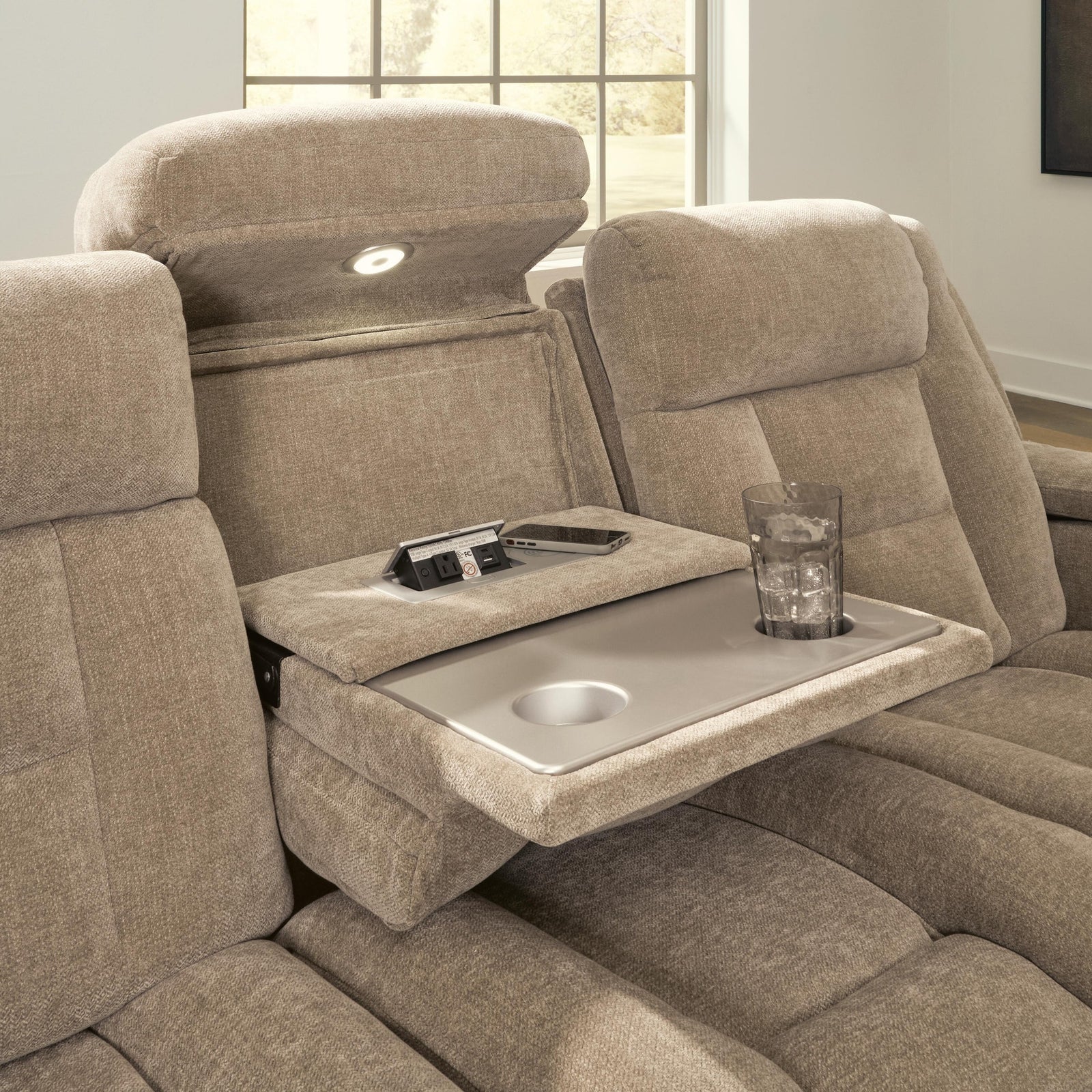 Mixed Motion Power Reclining Loveseat with Console (PC83504-SI) - Image 24