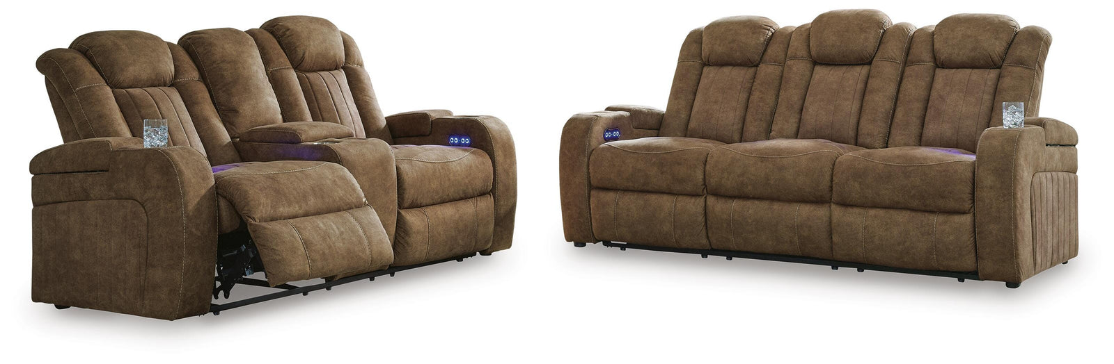 Wolfridge Power Reclining Sofa and Loveseat (60703-SI)