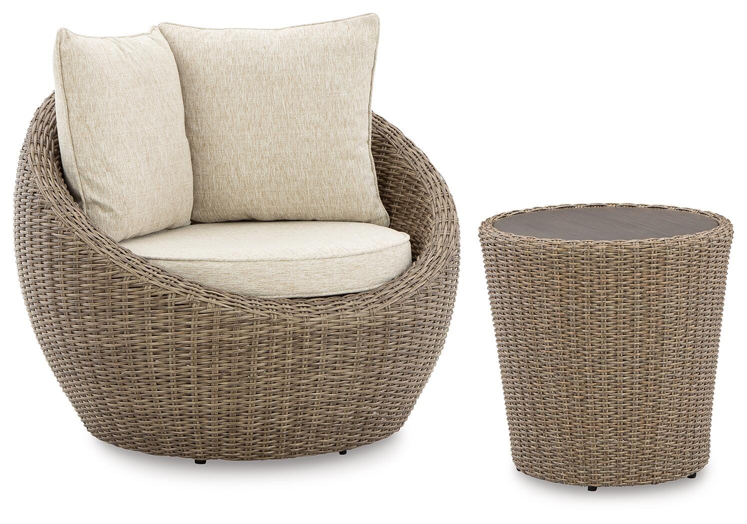 Danson 2 Swivel Lounge Chairs and End Table (P505-SI)