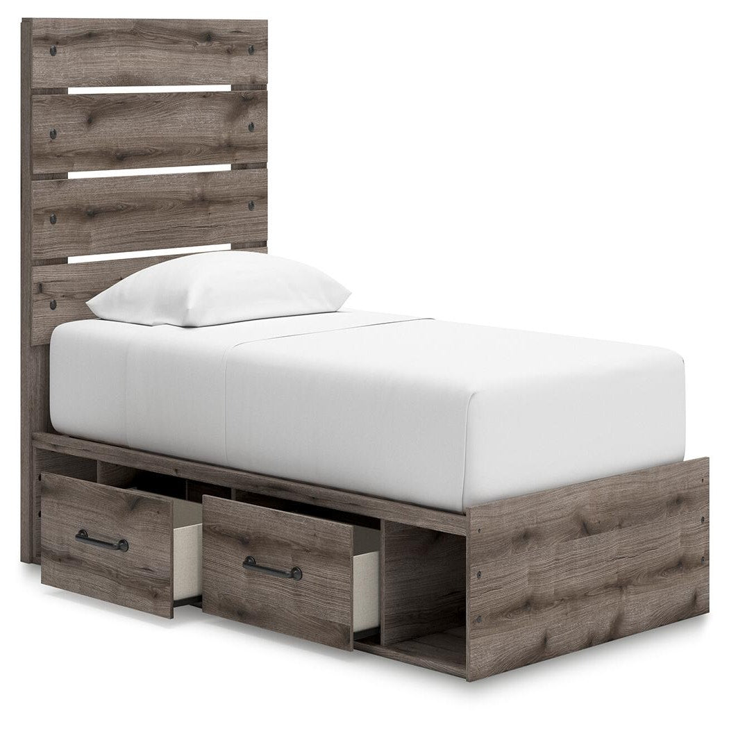 Graystorm Twin Panel Bed with Storage (PCB2405-SI) - Image 4