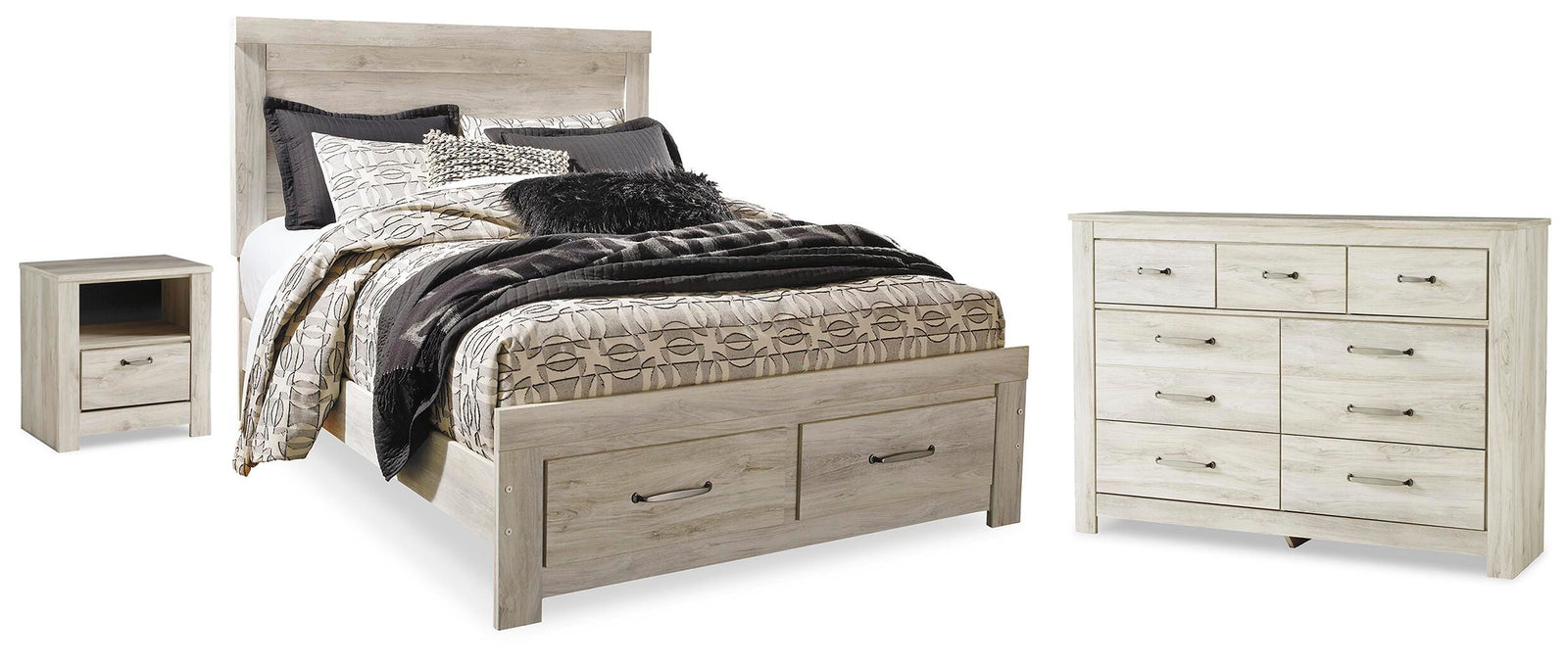 Bellaby Panel Storage Bed, Dresser and Nightstand (B331-SI)