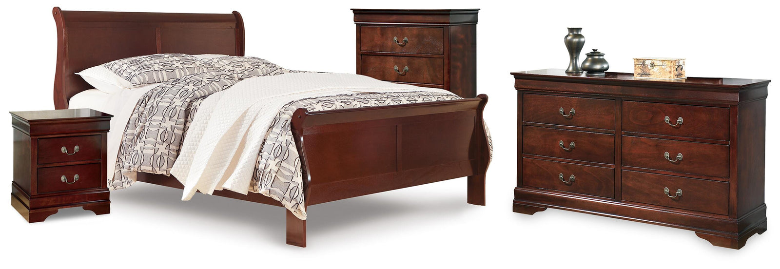 Alisdair Sleigh Bed, Dresser, Chest and Nightstand (B376-SI)