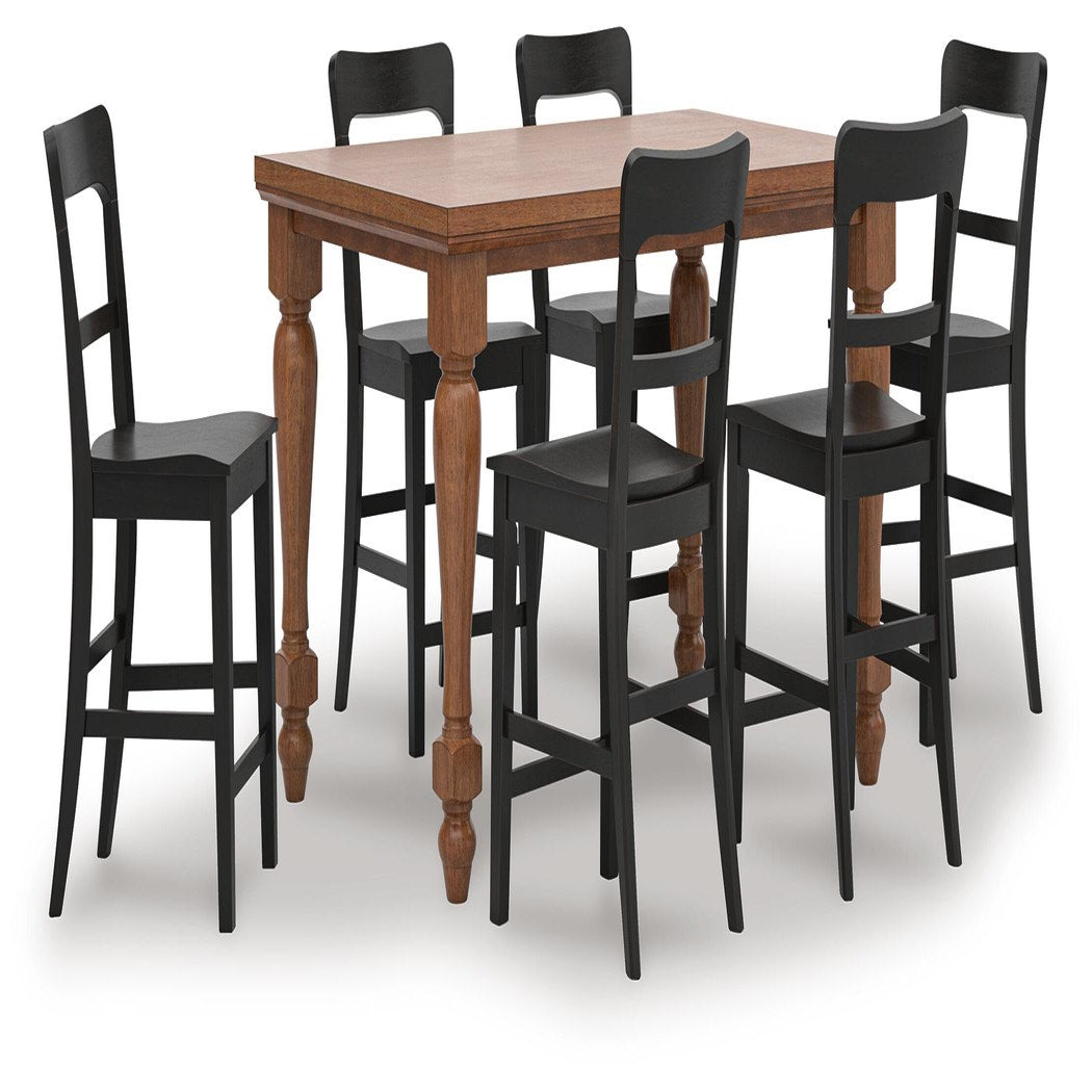 Greddinton Counter Height Dining Table and 6 Barstools (PCD824-SI)