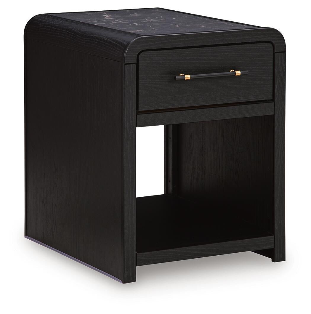 Clanden End Table - Black (T1540-SI)