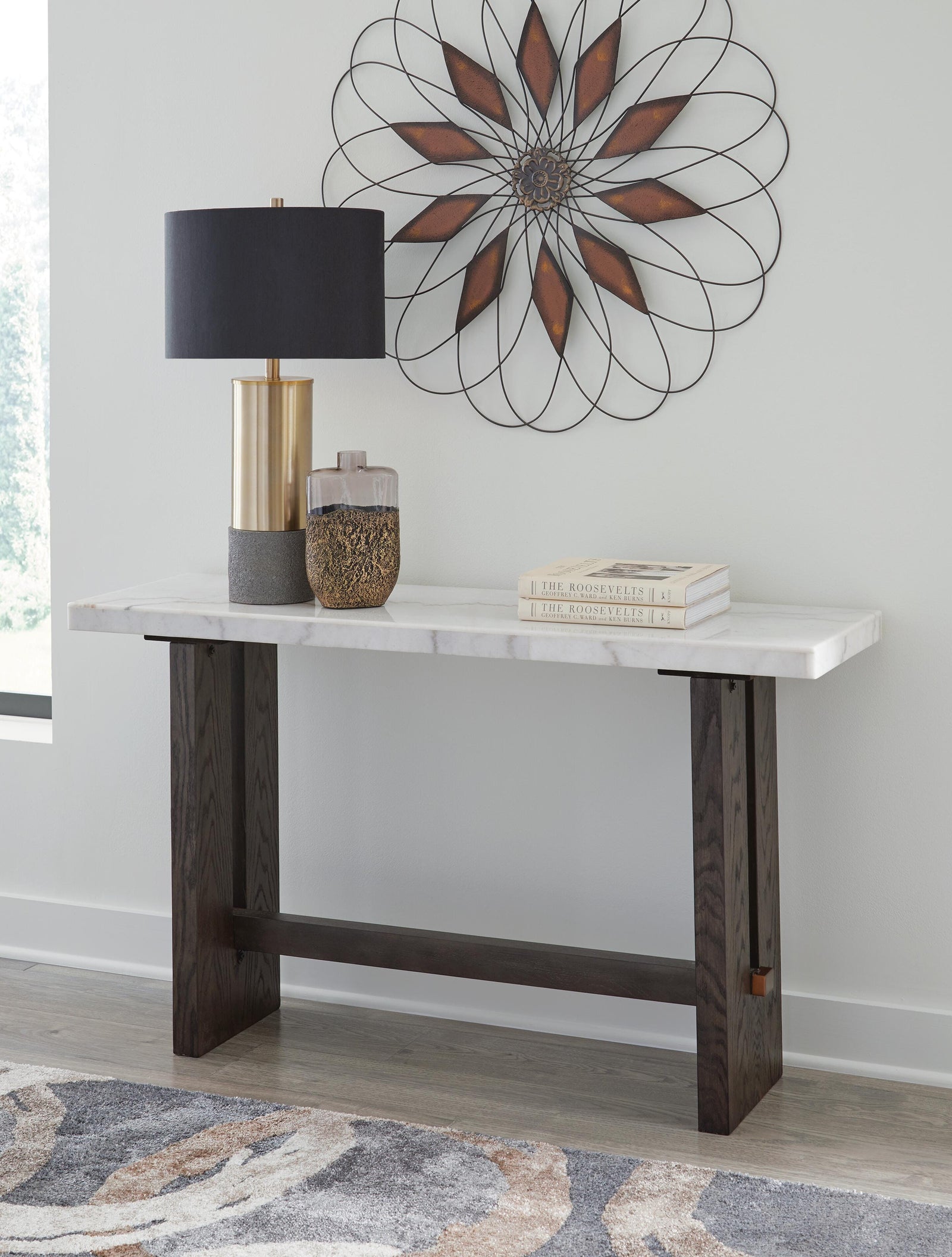 Burkhaus Sofa Table - White/Dark Brown (T779-SI) - Image 5