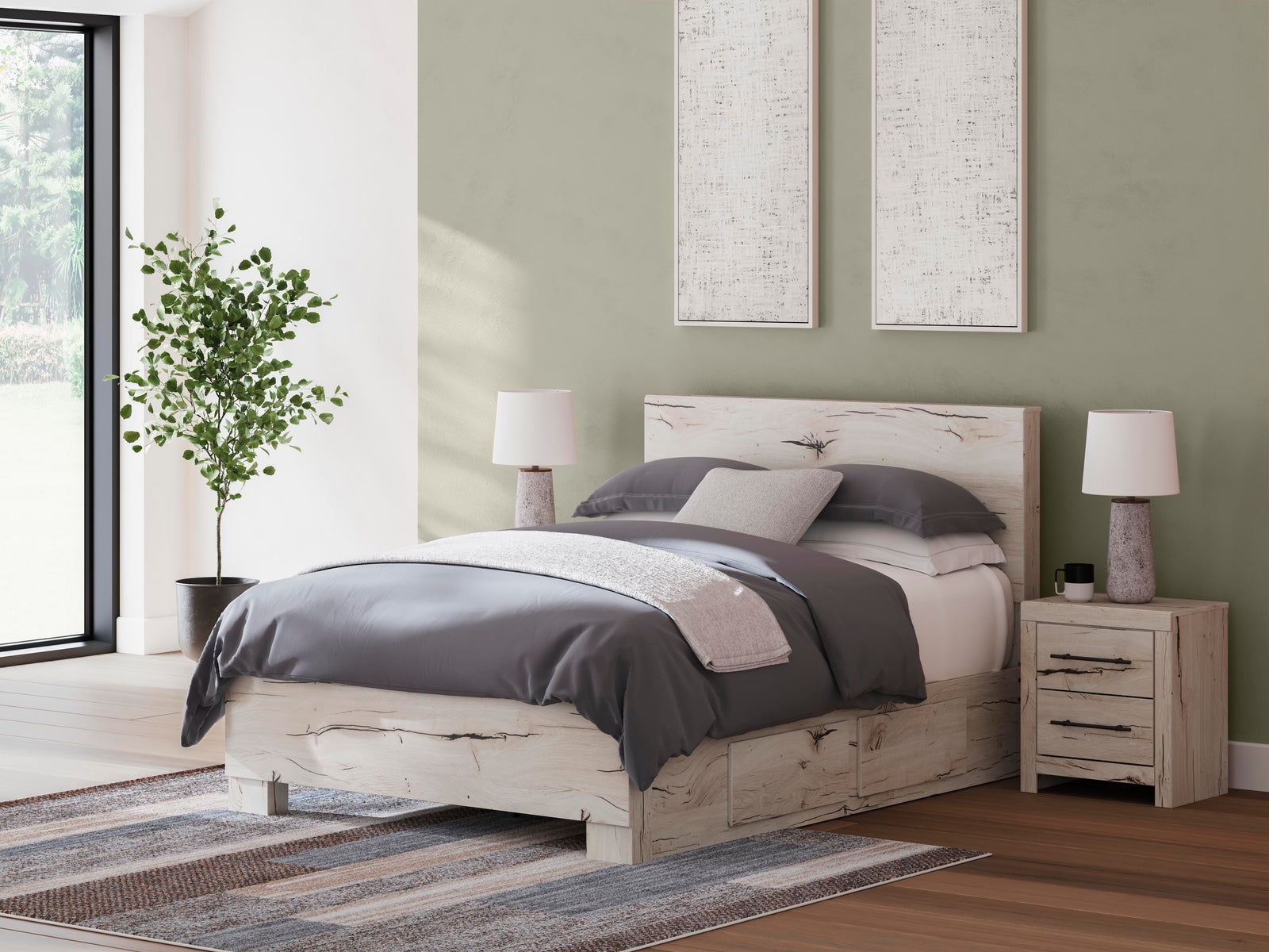 Lawroy Panel Bed with Storage - Light Natural (B2310-SI) - Image 9