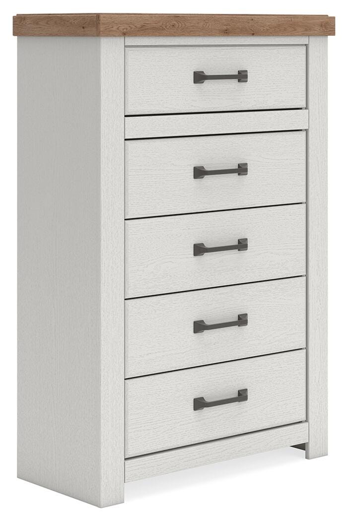 Savonport Chest of Drawers - White/Brown (B4615-SI)