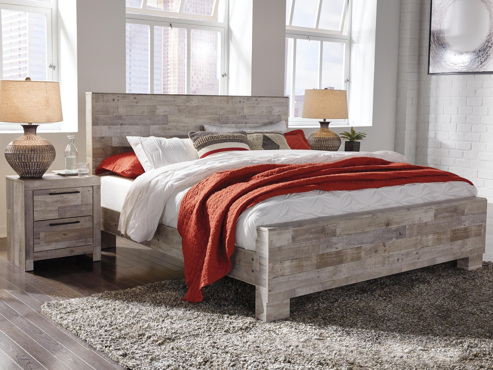 Effie Panel Headboard - Whitewash (B255-SI) - Image 14