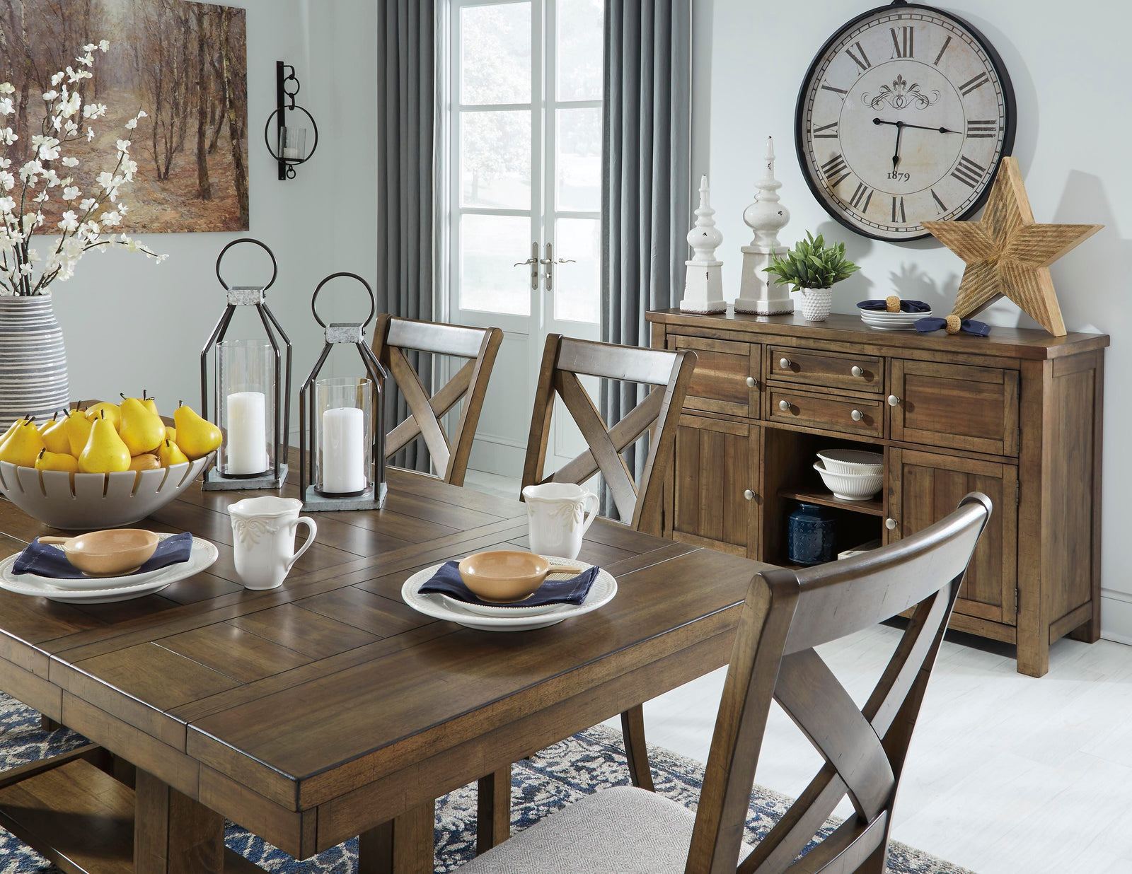 Moriville Dining Table and 4 Chairs and Bench (D631-SI) - Image 9
