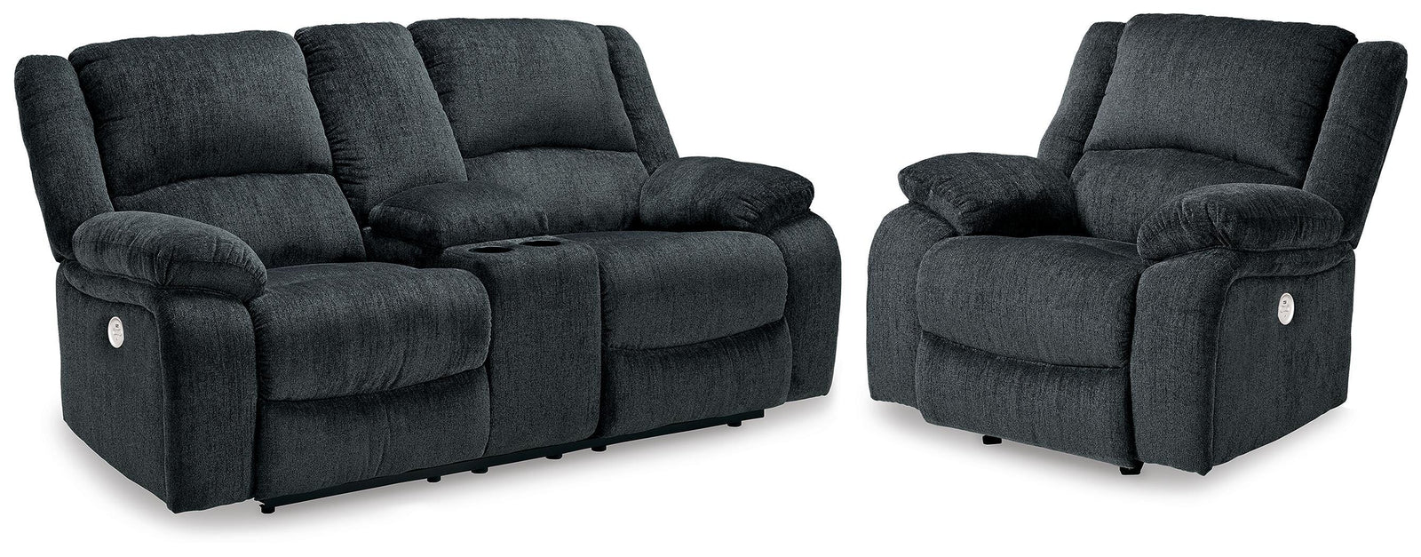 Draycoll Power Reclining Loveseat and Power Recliner (76504-SI)
