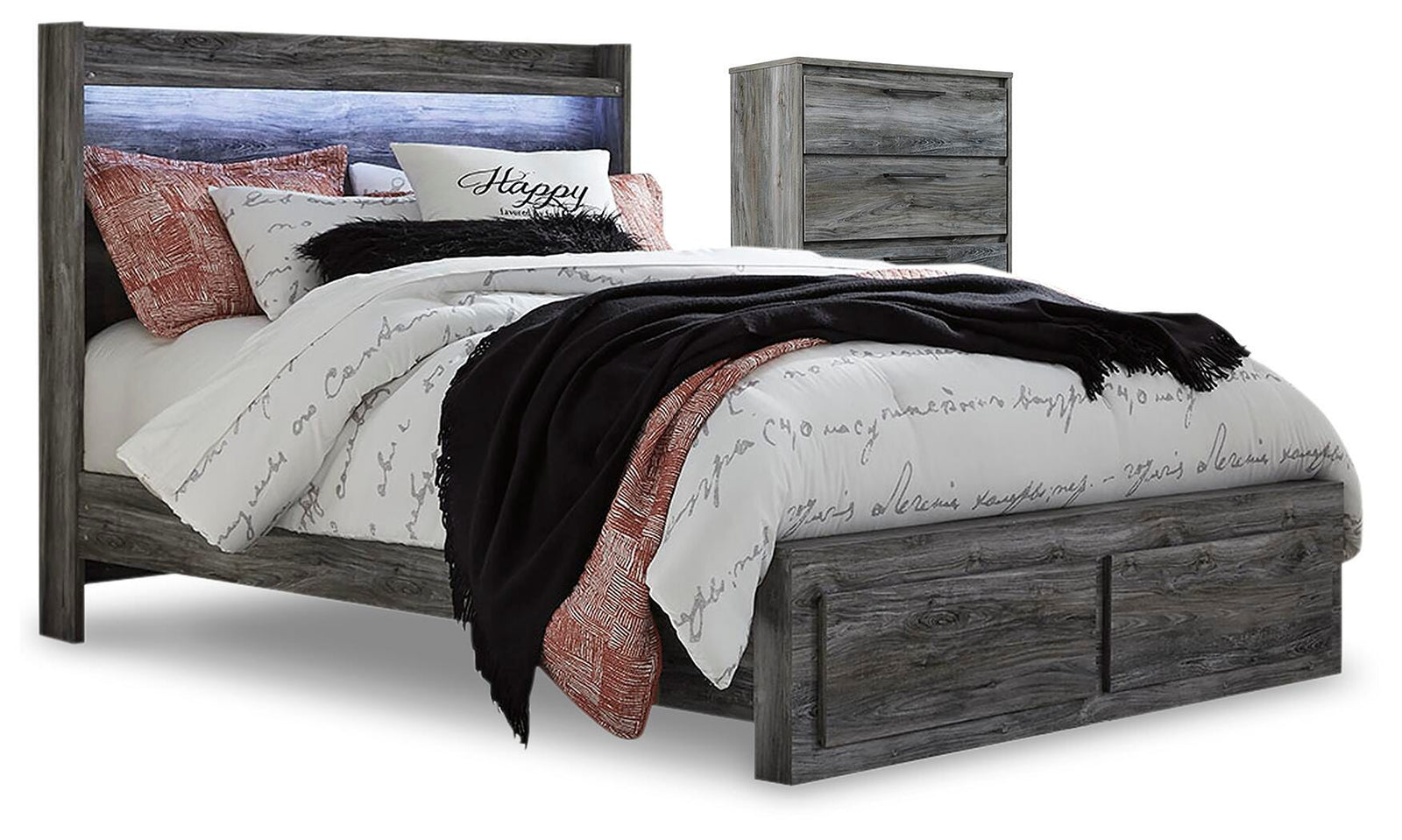 Baystorm Panel Storage Bed with Chest - Gray (B221-SI)