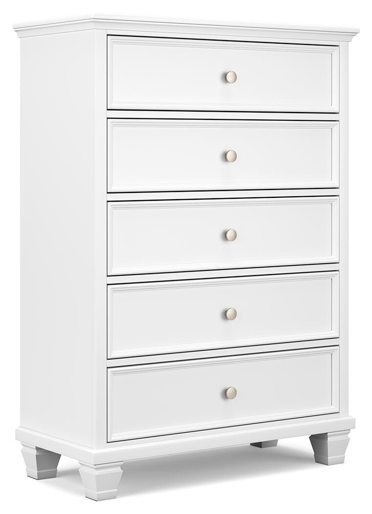 Fortman Panel Bed, Dresser, Mirror, Chest and Nightstand - White (B680-SI) - Image 10