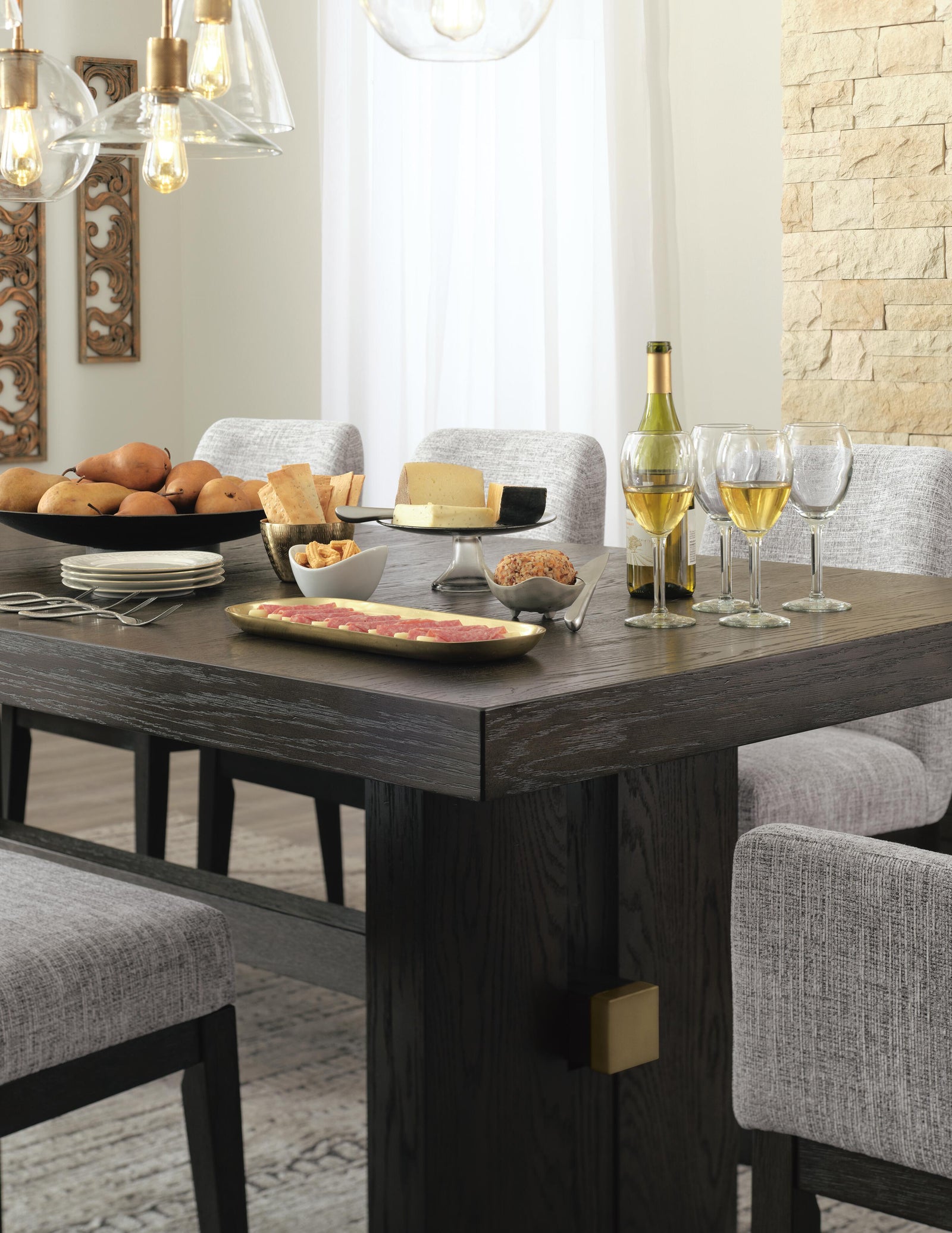 Burkhaus Dining Table and 4 Chairs (D984-SI) - Image 12