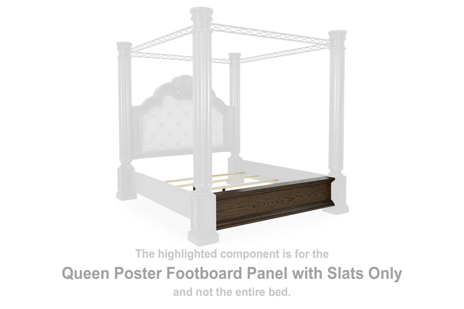 Maylee Poster Footboard Panel with Slats - Dark Brown (B947-SI)