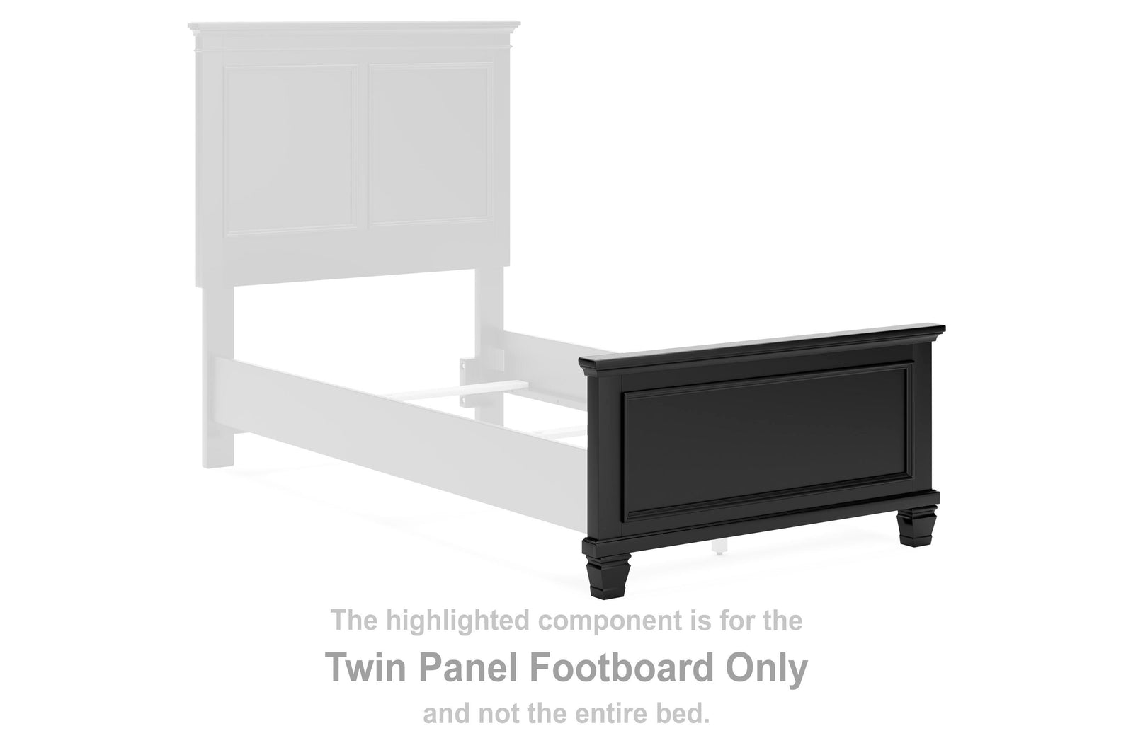 Lanolee Panel Footboard - Black (B687-SI) - Image 2