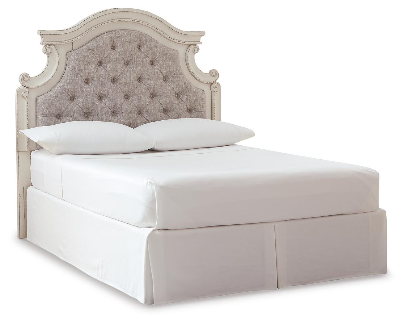 Realyn Upholstered Panel Headboard (Youth) - Chipped White (B743-SI)