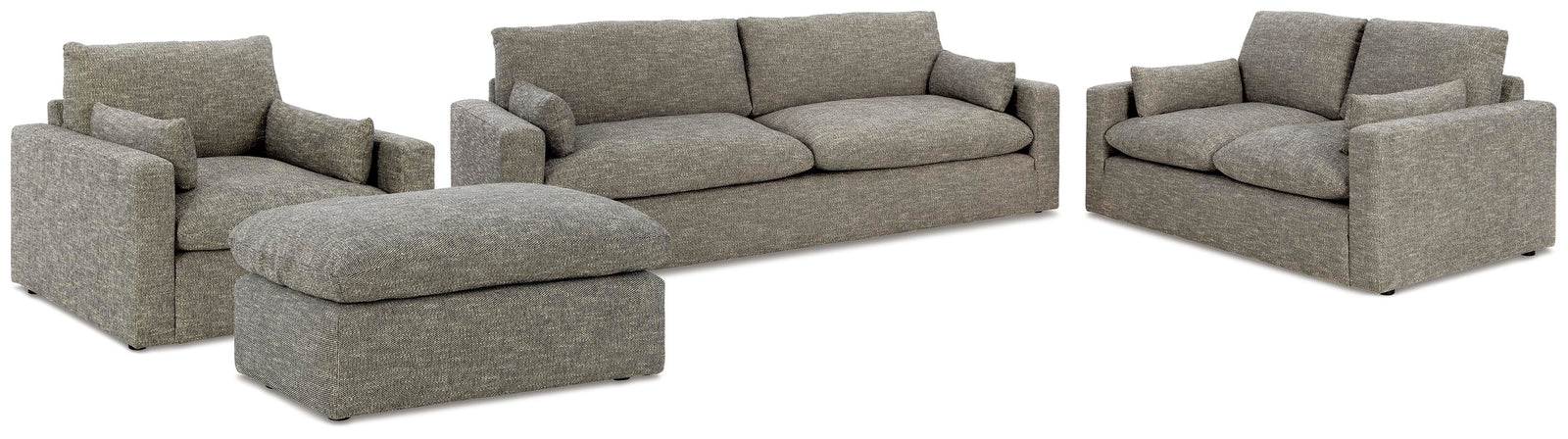 Dramatic Sofa, Loveseat, Oversized Chair and Ottoman (11702-SI)