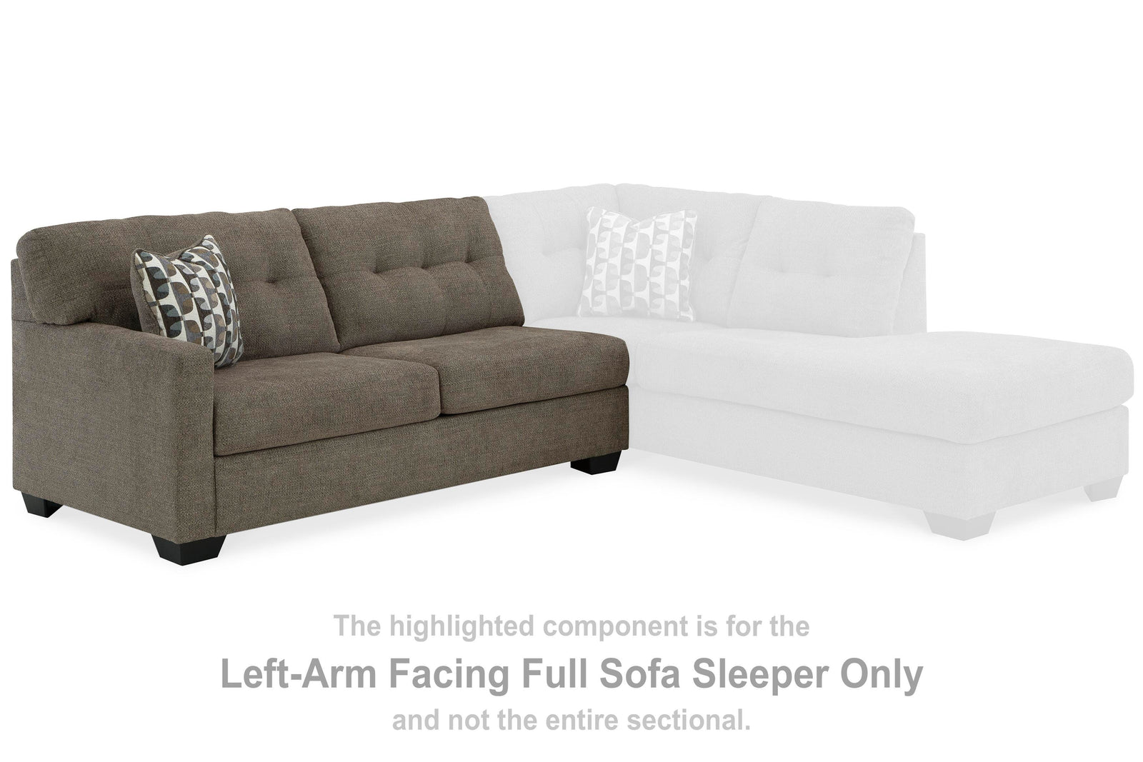 Mahoney Left-Arm Facing Full Sofa Sleeper (31005-SI) - Image 4