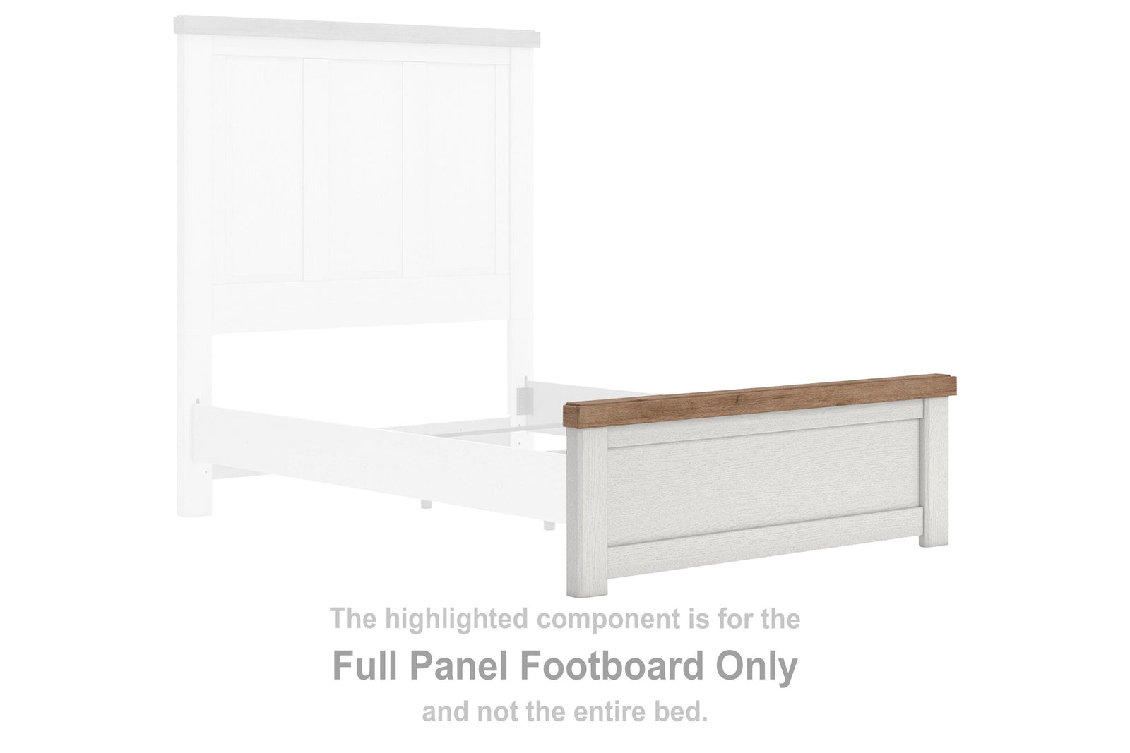 Savonport Panel Footboard - White/Brown (B4615-SI) - Image 4