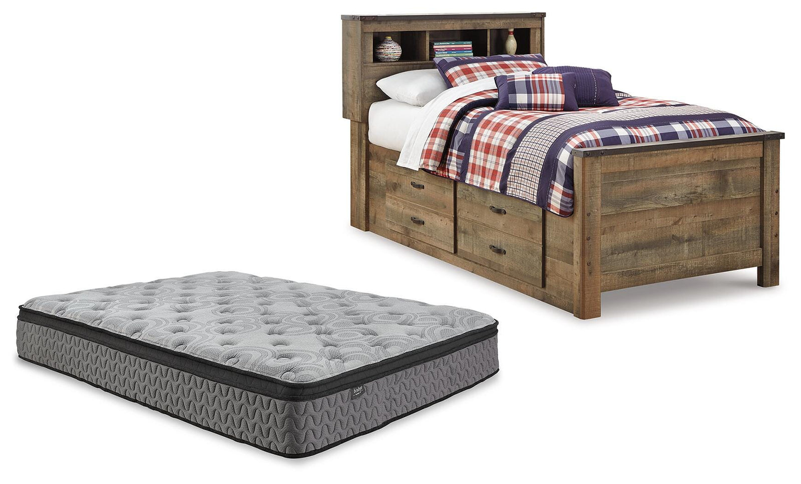 Trinell Bookcase Bed with Mattress (B446-SI)