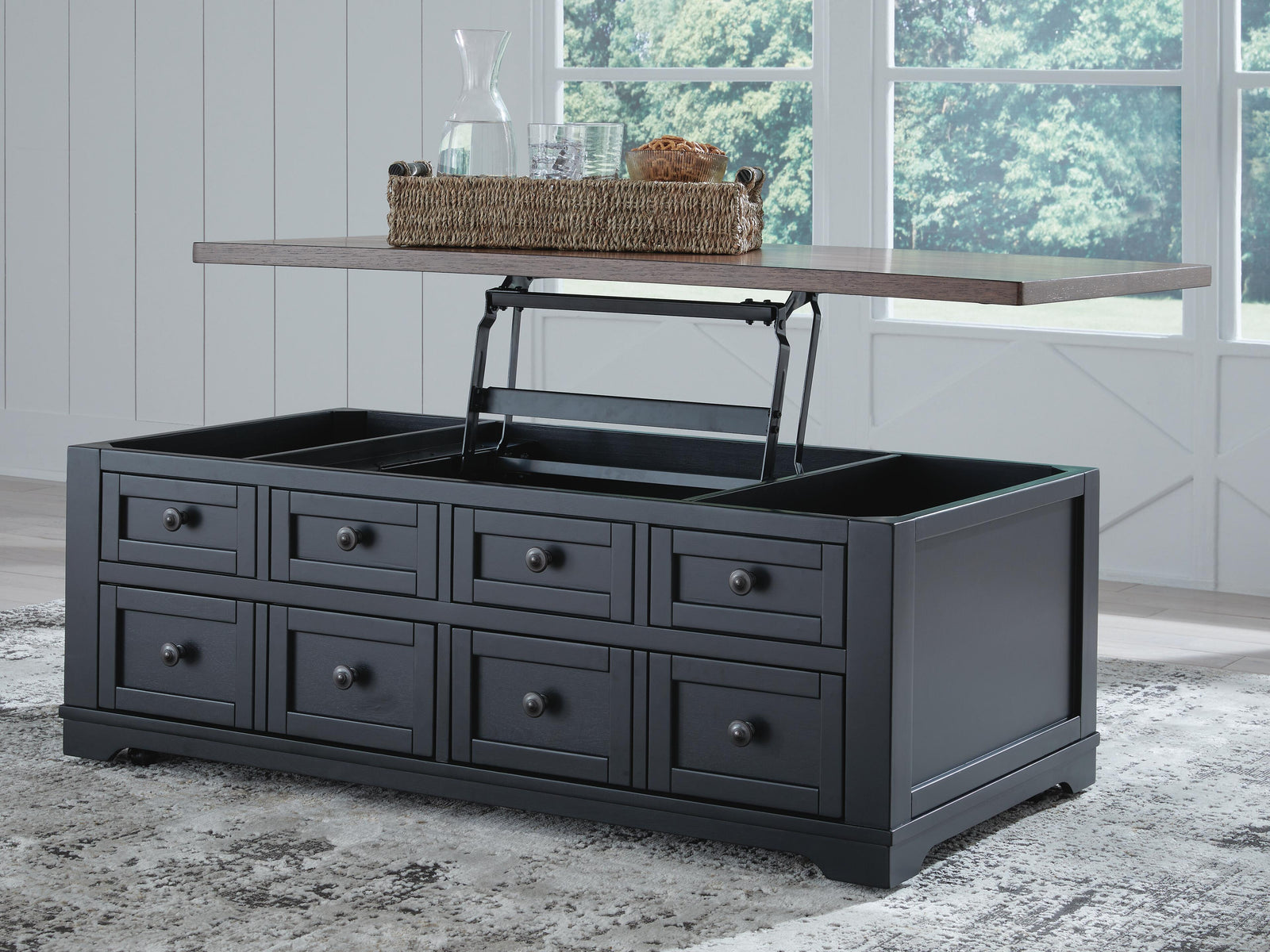 Wildenauer Lift-Top Coffee Table - Brown/Black (T664-SI) - Image 9