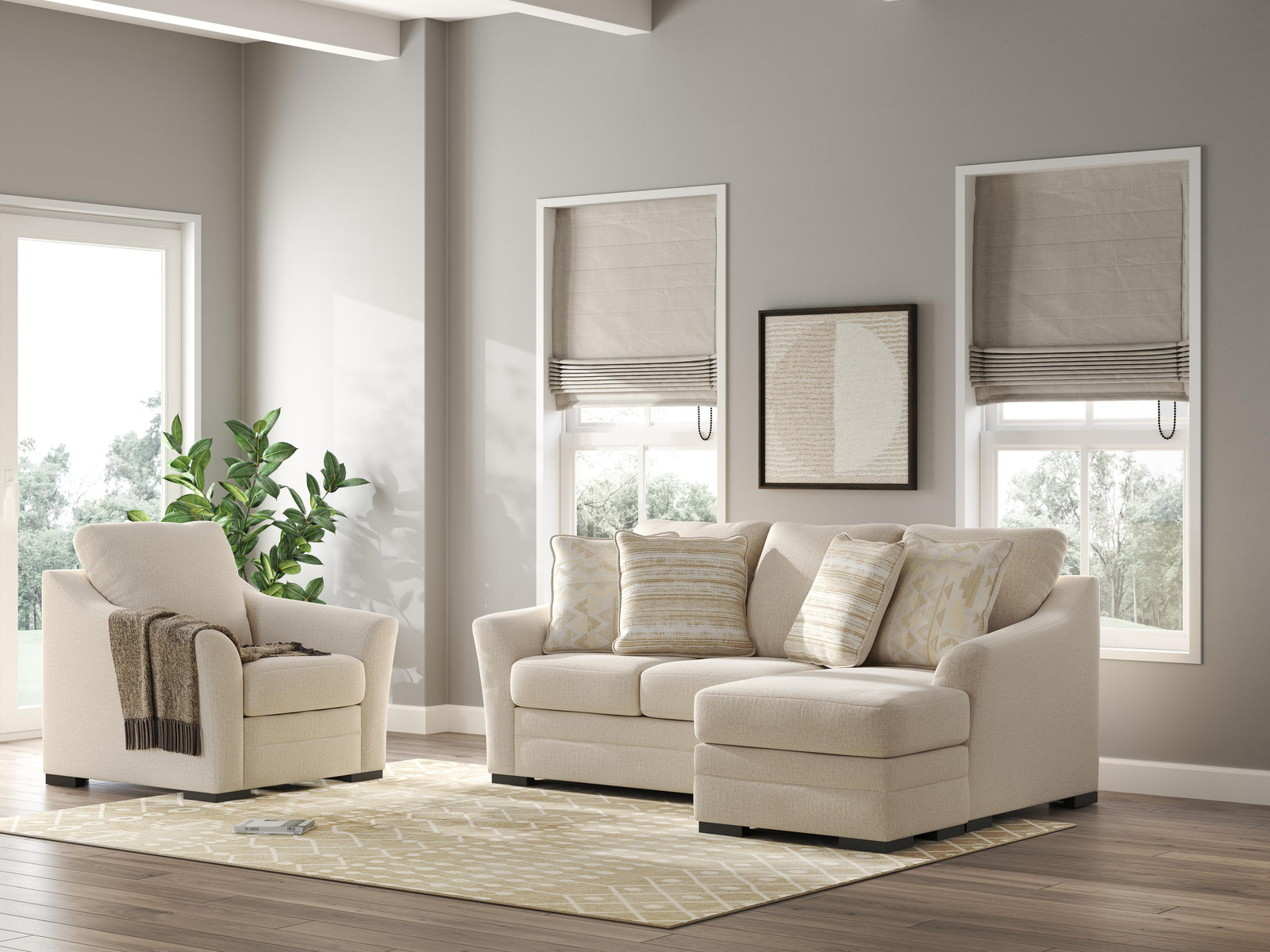 Lango Sofa Chaise and Chair (48602-SI) - Image 14