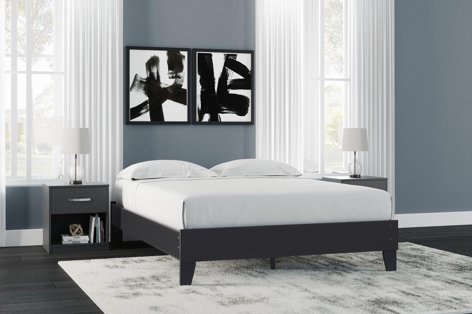 Finch Platform Bed - Black (EB3392-SI) - Image 13