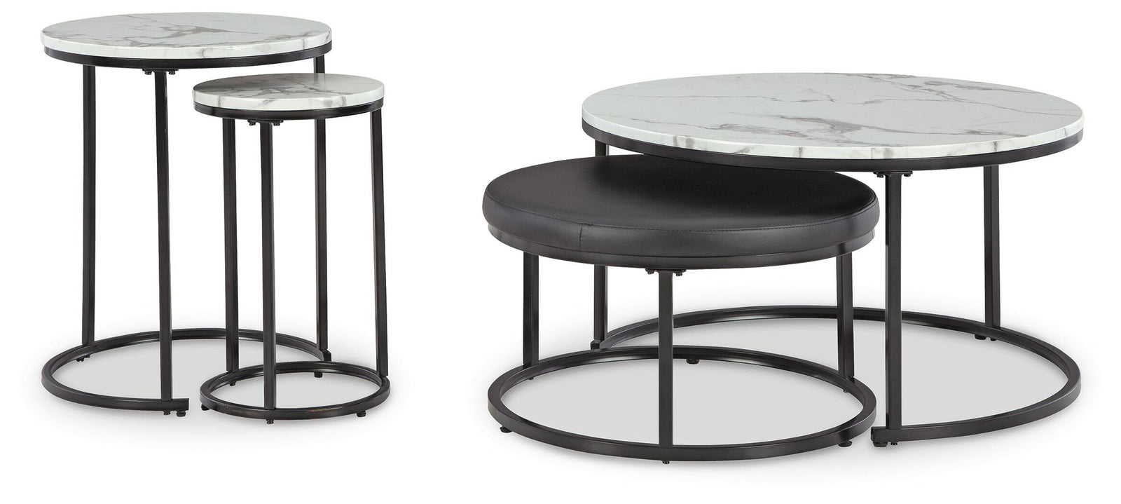 Jusmour Table (Set of 4) - Black/White (T161-SI)