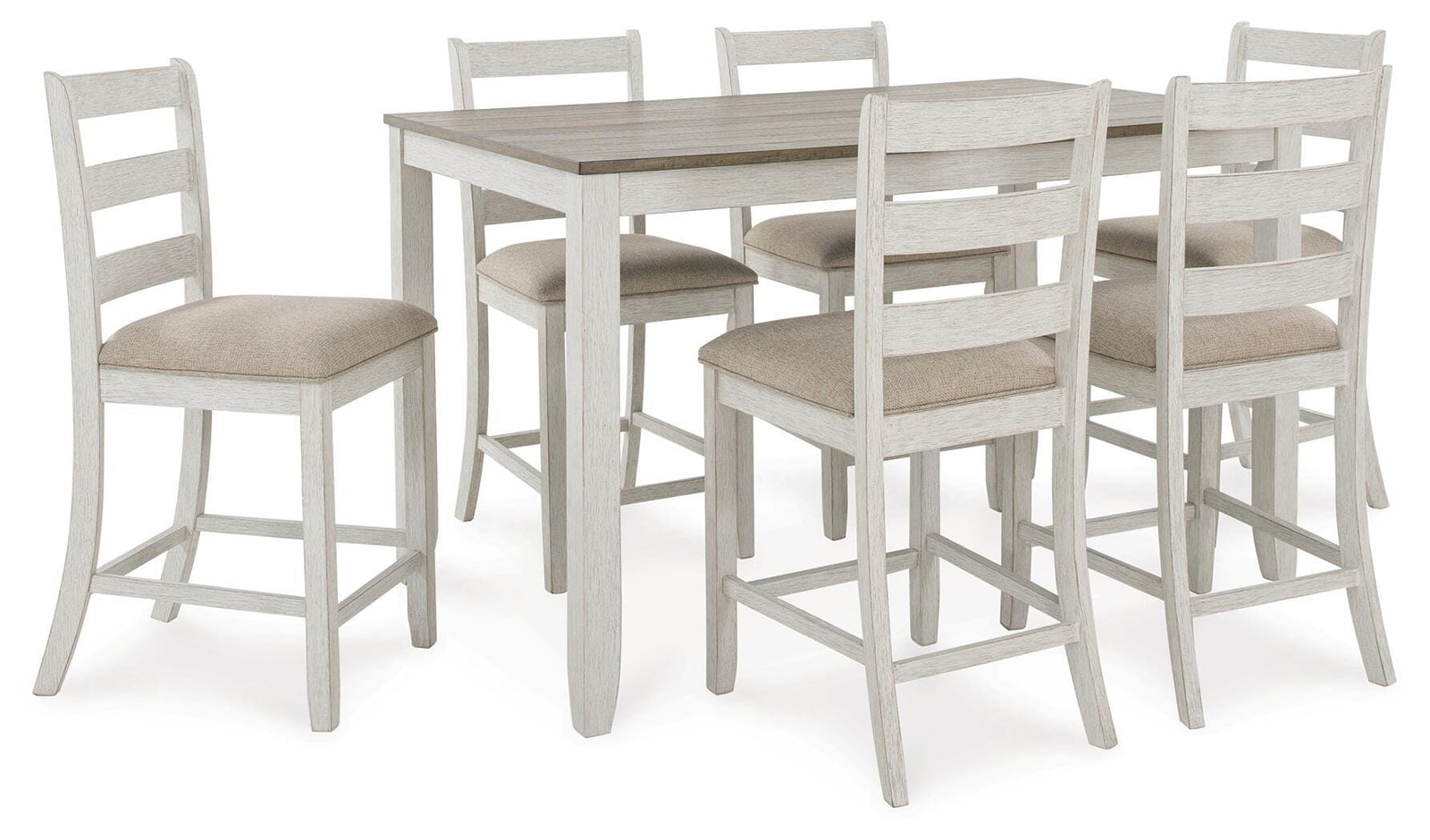 Skempton Counter Height Dining Table and Bar Stools (Set of 7) (D394-SI)