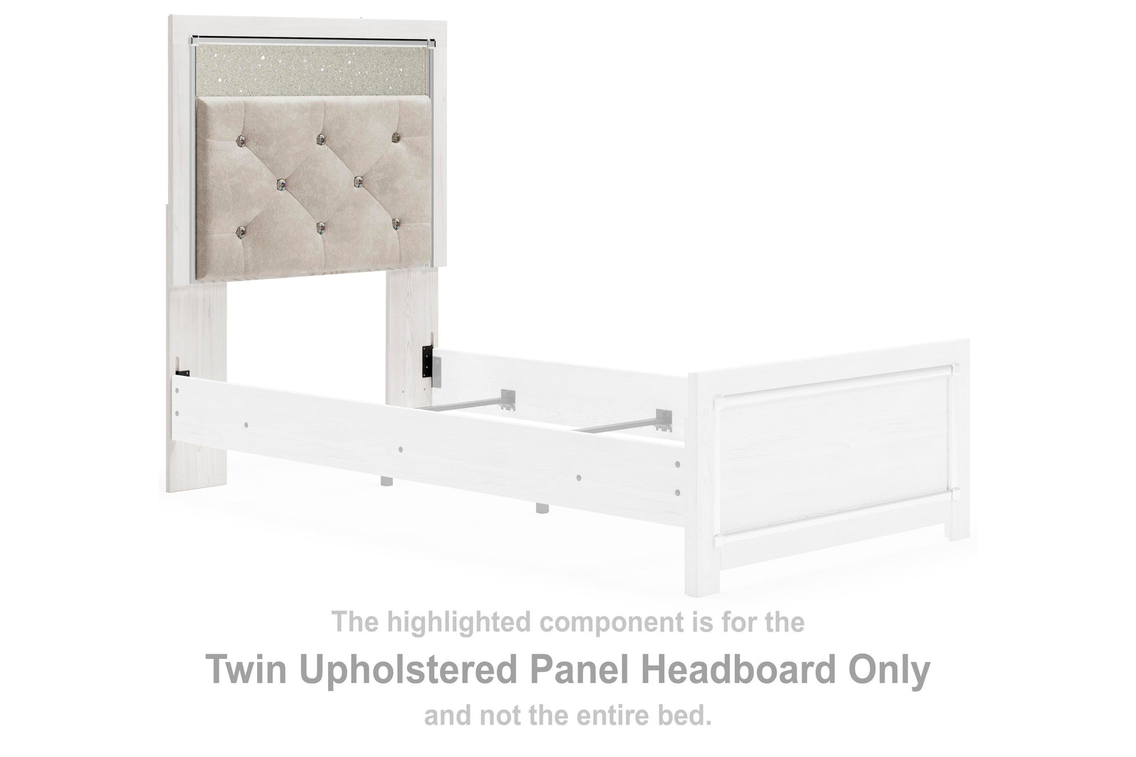Altyra Upholstered Panel Headboard - White (B2640-SI) - Image 3