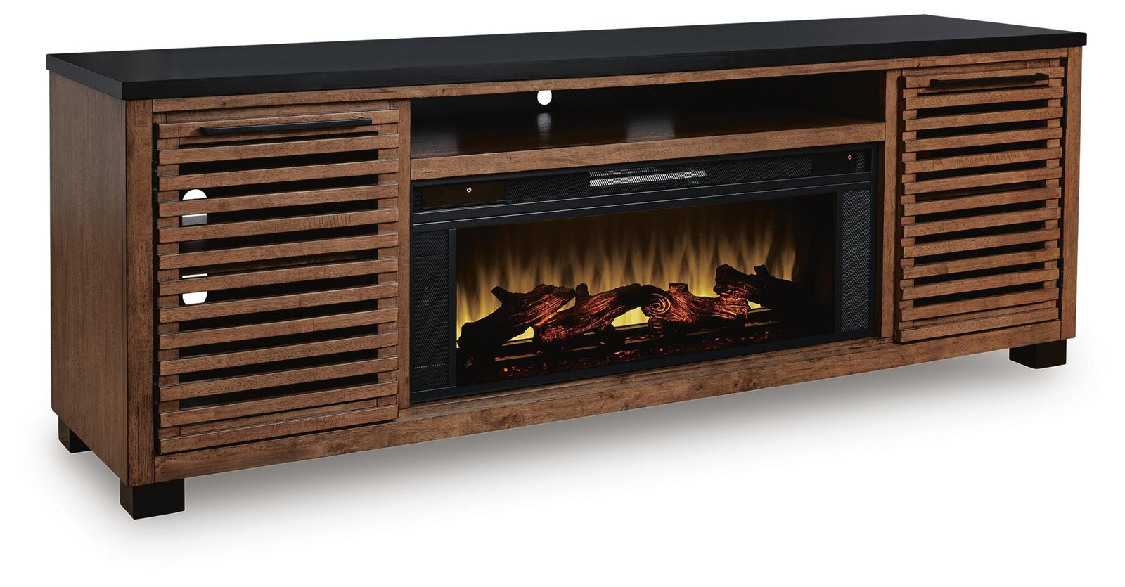 Kallari 84 TV Stand with Electric Fireplace (W737-SI) - Image 3