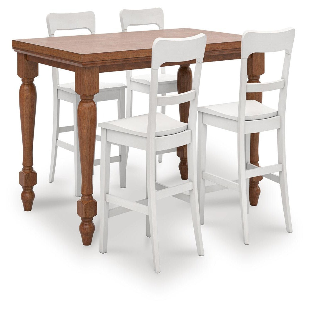 Greddinton Counter Height Dining Table and 4 Barstools (PCD824-SI)