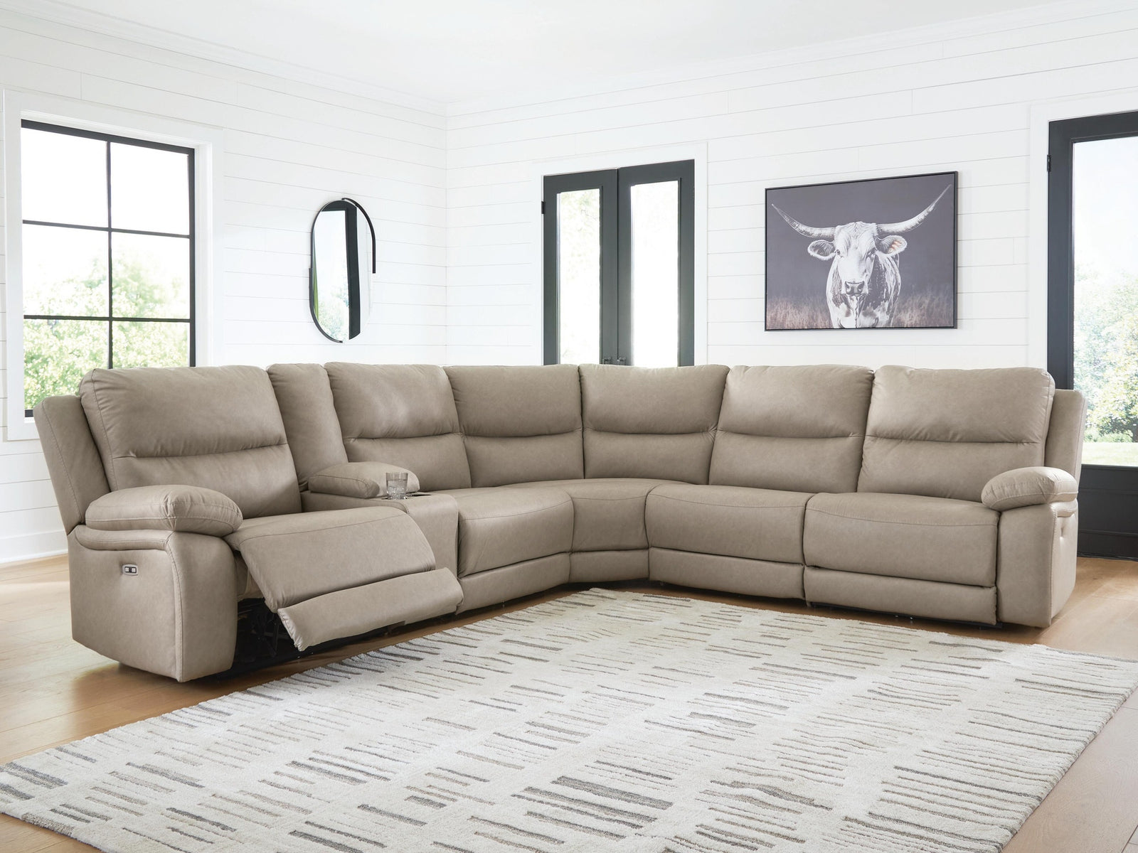 Narwhal Place 6-Piece Reclining Sectional with Storage Console (PC99201-SI) - Image 2