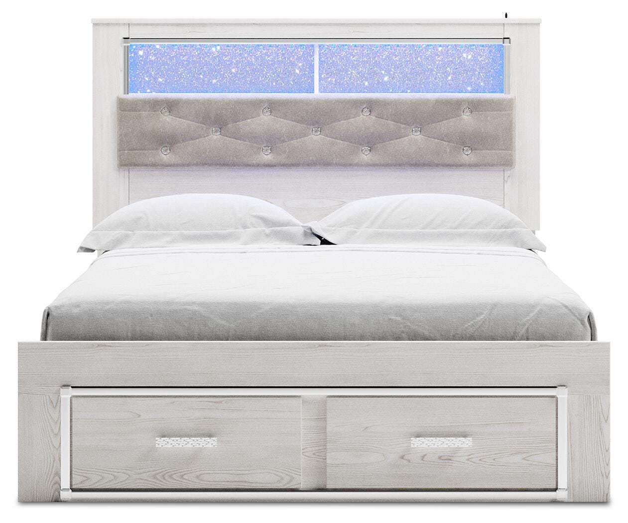 Altyra Upholstered Bookcase Bed with Storage - White (B2640-SI) - Image 4
