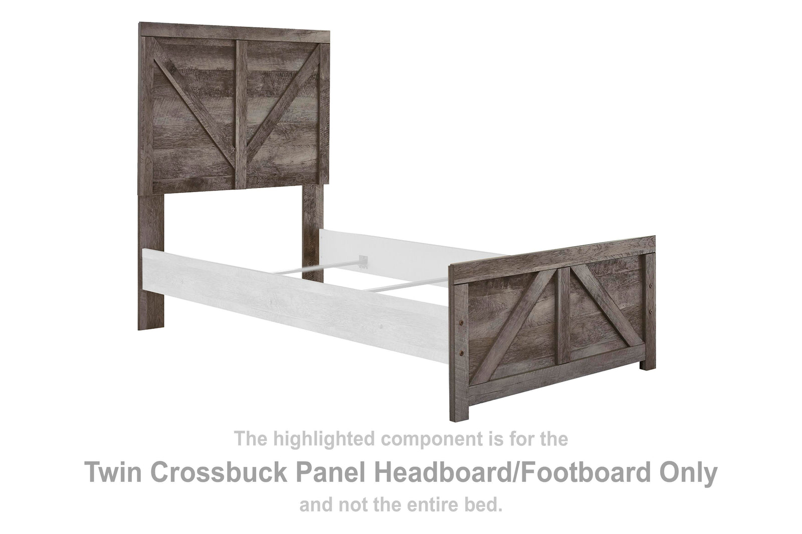 Wynnlow Crossbuck Panel Headboard/Footboard (Youth) - Gray (B440-SI)