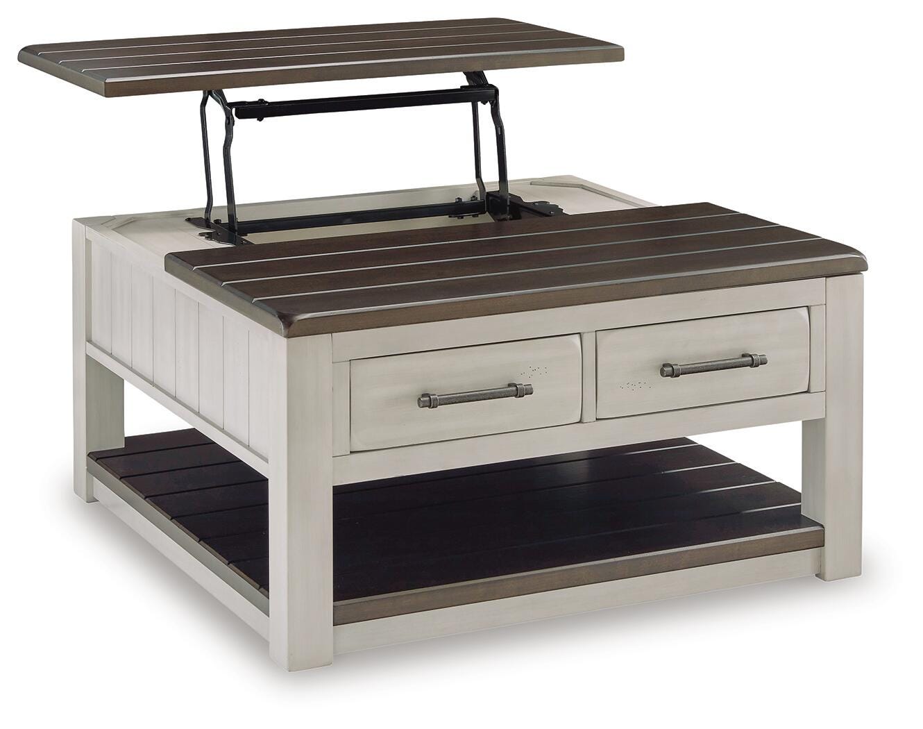 Darborn Lift-top Coffee Table and 2 Chairside End Tables - Gray/Brown (T796-SI) - Image 4