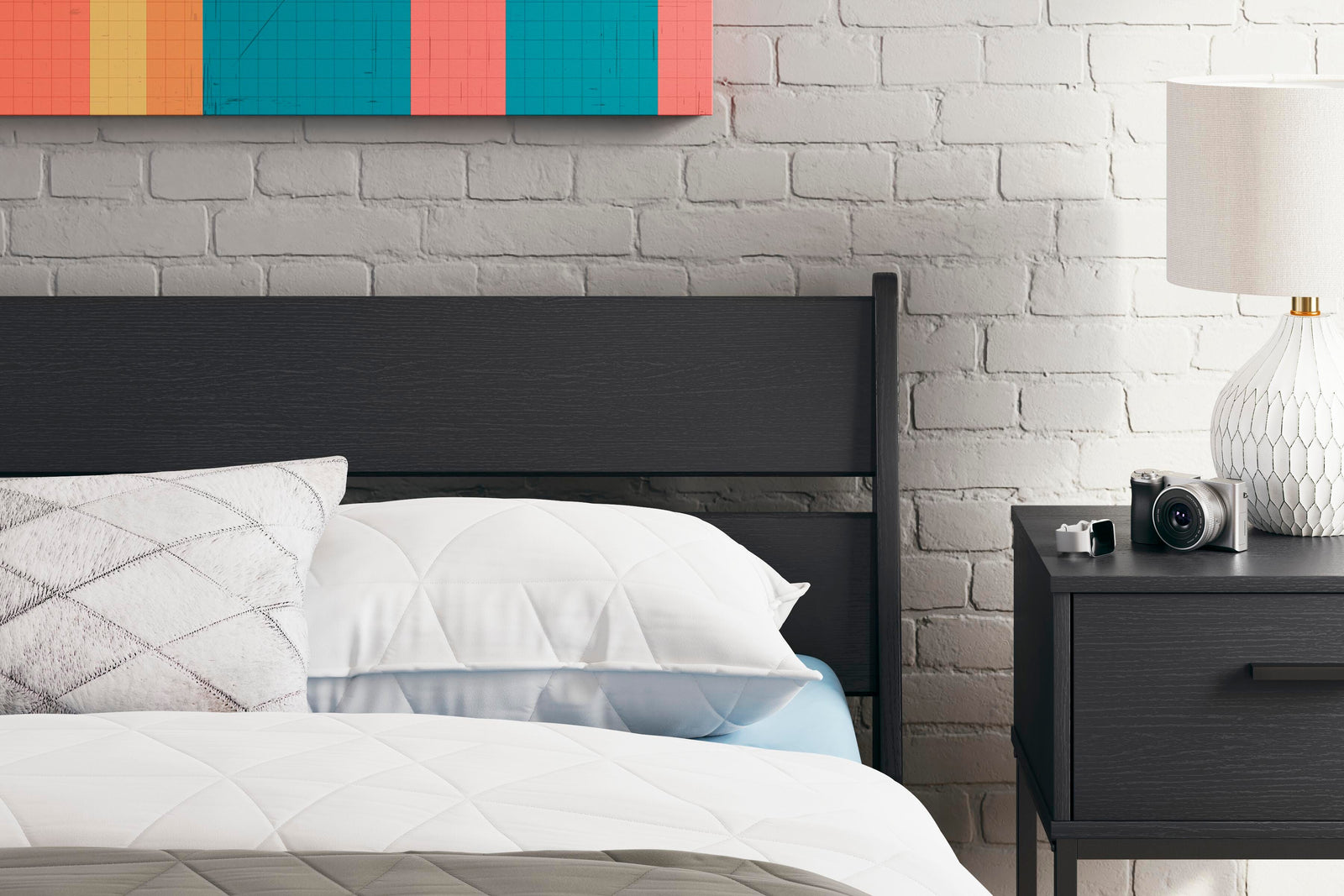 Socalle Panel Headboard - Black (EB1865-SI) - Image 9